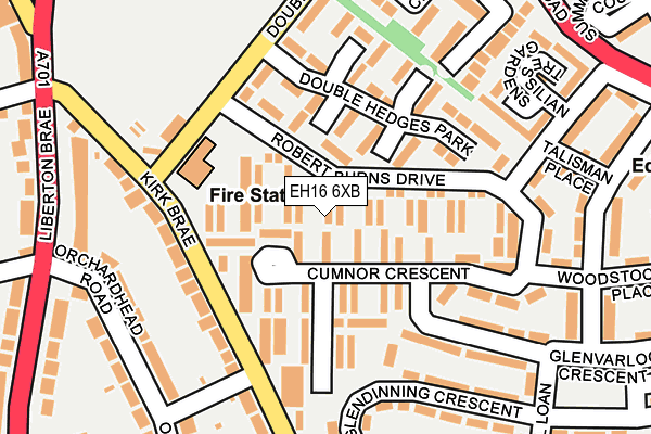 EH16 6XB map - OS OpenMap – Local (Ordnance Survey)