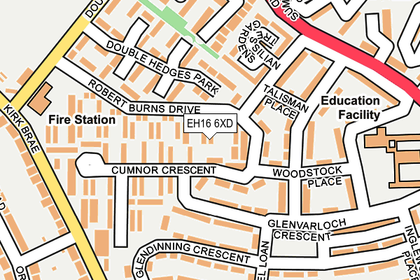 EH16 6XD map - OS OpenMap – Local (Ordnance Survey)