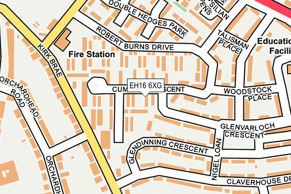 EH16 6XG map - OS OpenMap – Local (Ordnance Survey)