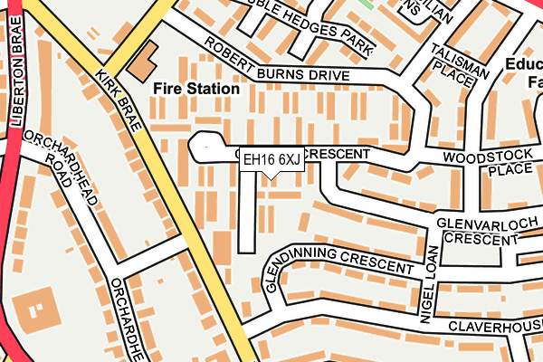 EH16 6XJ map - OS OpenMap – Local (Ordnance Survey)