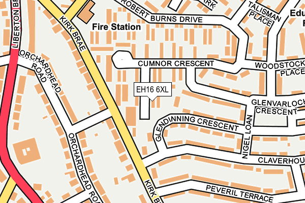 EH16 6XL map - OS OpenMap – Local (Ordnance Survey)