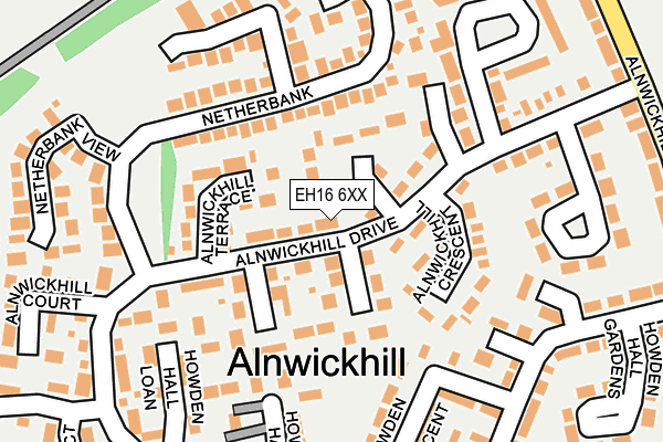 EH16 6XX map - OS OpenMap – Local (Ordnance Survey)