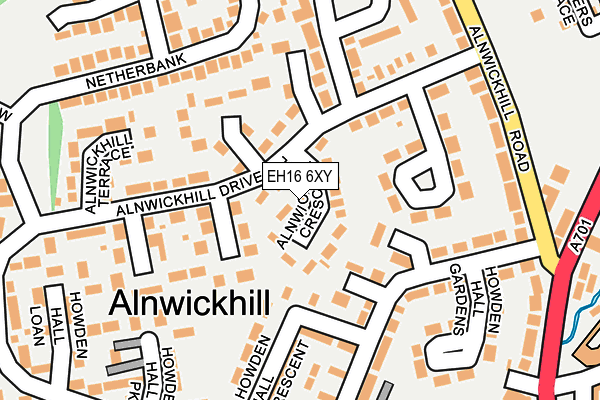 EH16 6XY map - OS OpenMap – Local (Ordnance Survey)