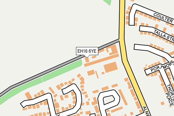 EH16 6YE map - OS OpenMap – Local (Ordnance Survey)