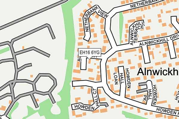 EH16 6YG map - OS OpenMap – Local (Ordnance Survey)