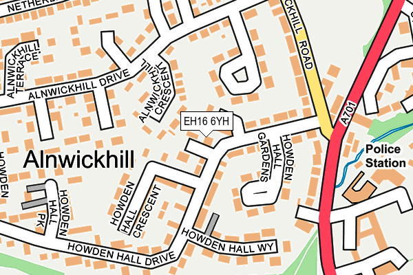 EH16 6YH map - OS OpenMap – Local (Ordnance Survey)