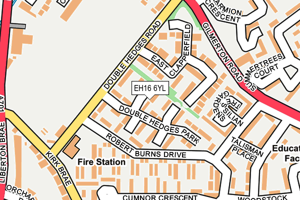 EH16 6YL map - OS OpenMap – Local (Ordnance Survey)