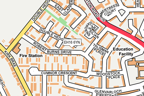 EH16 6YN map - OS OpenMap – Local (Ordnance Survey)