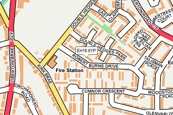 EH16 6YP map - OS OpenMap – Local (Ordnance Survey)