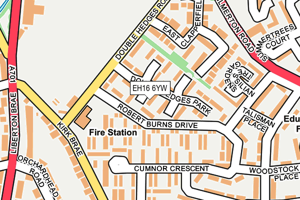 EH16 6YW map - OS OpenMap – Local (Ordnance Survey)