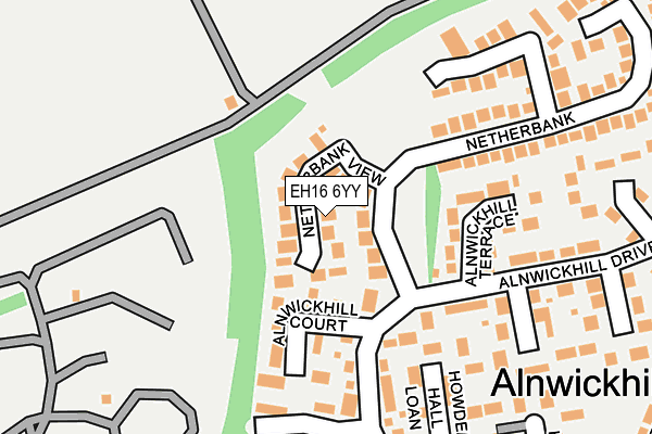 EH16 6YY map - OS OpenMap – Local (Ordnance Survey)