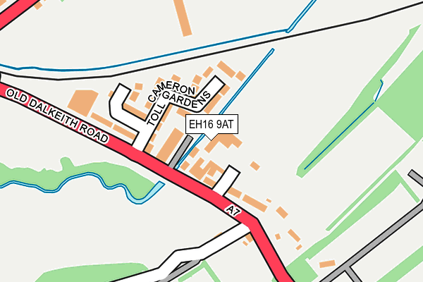 EH16 9AT map - OS OpenMap – Local (Ordnance Survey)