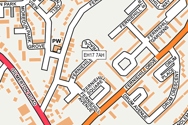 EH17 7AH map - OS OpenMap – Local (Ordnance Survey)