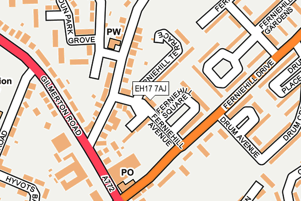 EH17 7AJ map - OS OpenMap – Local (Ordnance Survey)