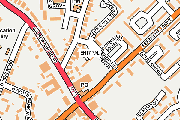 EH17 7AL map - OS OpenMap – Local (Ordnance Survey)