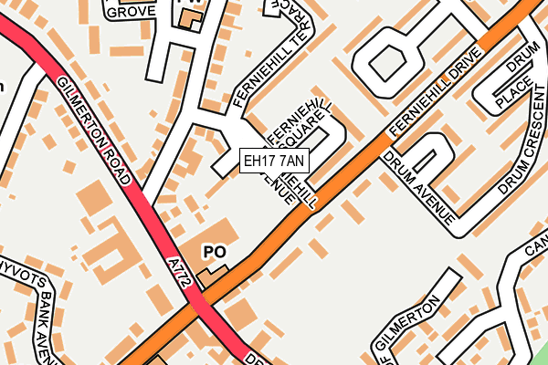 EH17 7AN map - OS OpenMap – Local (Ordnance Survey)