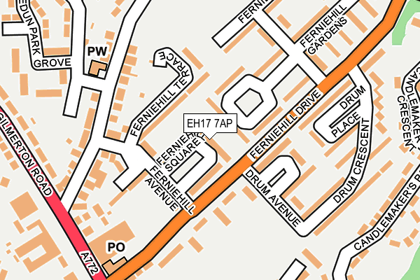 EH17 7AP map - OS OpenMap – Local (Ordnance Survey)