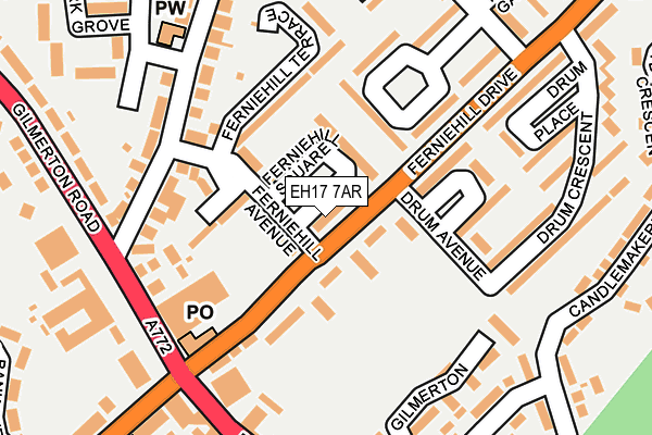 EH17 7AR map - OS OpenMap – Local (Ordnance Survey)