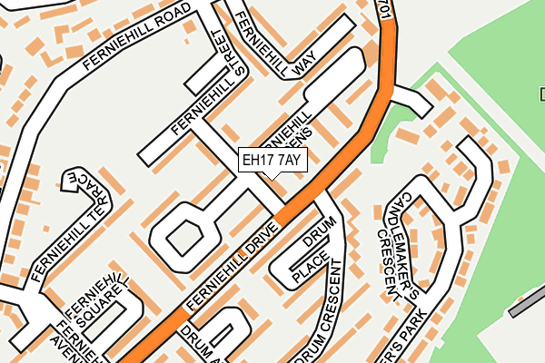 EH17 7AY map - OS OpenMap – Local (Ordnance Survey)