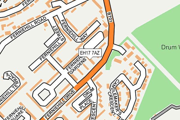 EH17 7AZ map - OS OpenMap – Local (Ordnance Survey)