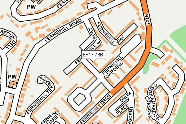 EH17 7BB map - OS OpenMap – Local (Ordnance Survey)