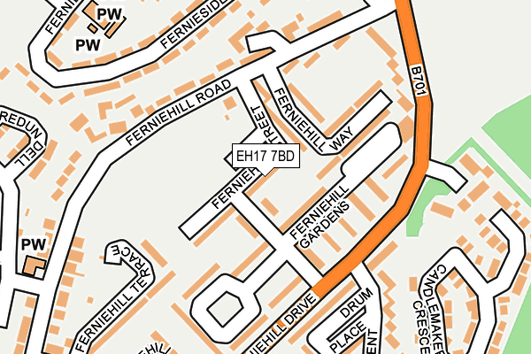 EH17 7BD map - OS OpenMap – Local (Ordnance Survey)