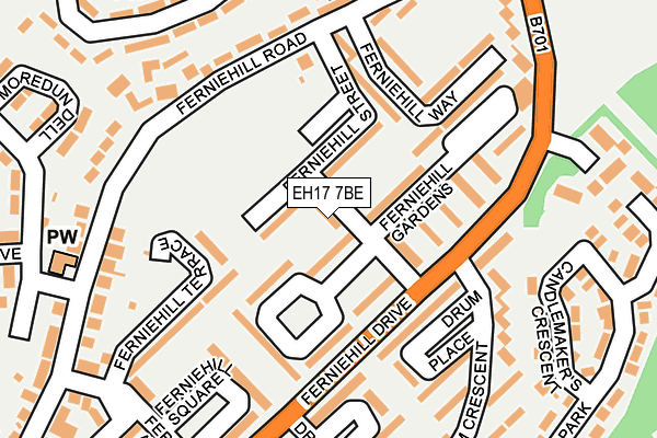 EH17 7BE map - OS OpenMap – Local (Ordnance Survey)