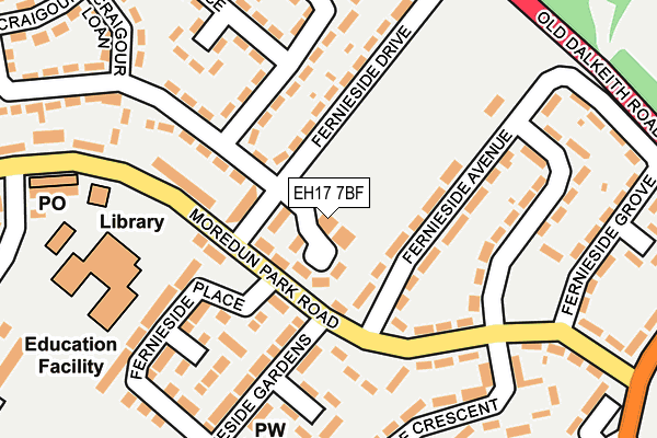 EH17 7BF map - OS OpenMap – Local (Ordnance Survey)