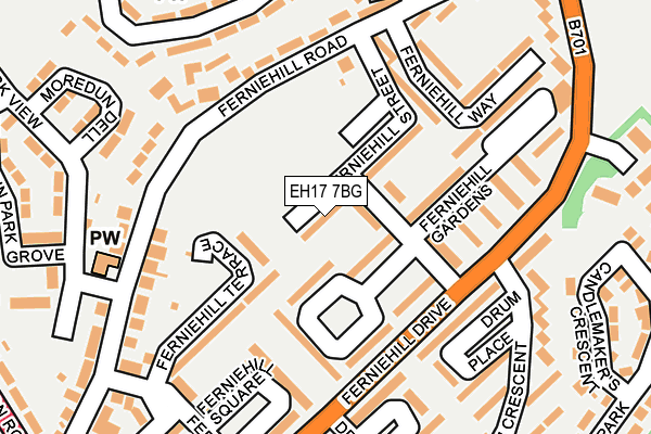 EH17 7BG map - OS OpenMap – Local (Ordnance Survey)