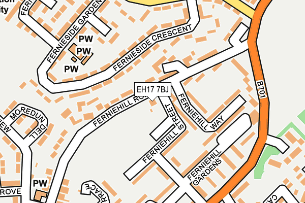 EH17 7BJ map - OS OpenMap – Local (Ordnance Survey)