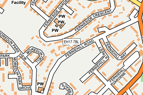 EH17 7BL map - OS OpenMap – Local (Ordnance Survey)