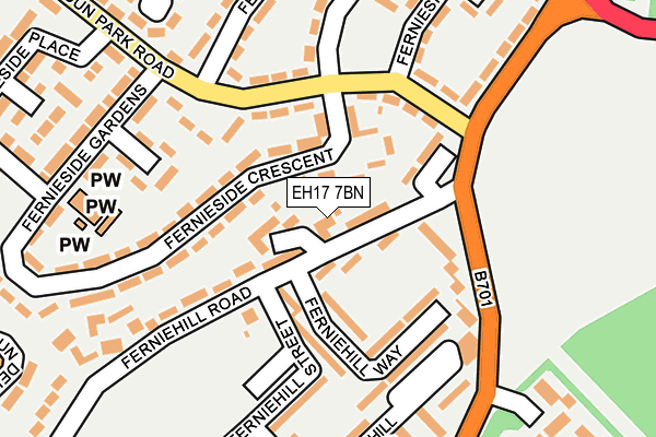 EH17 7BN map - OS OpenMap – Local (Ordnance Survey)