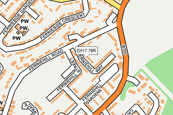 EH17 7BR map - OS OpenMap – Local (Ordnance Survey)