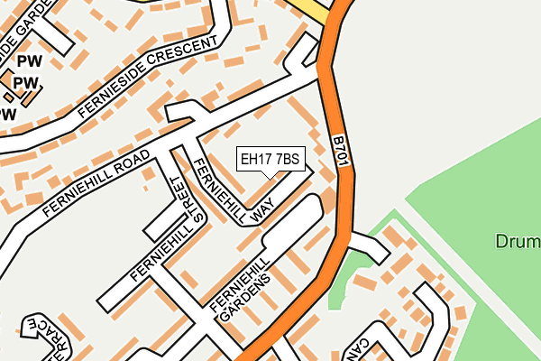 EH17 7BS map - OS OpenMap – Local (Ordnance Survey)