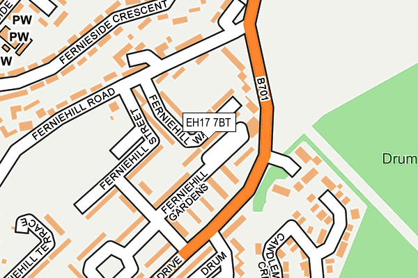 EH17 7BT map - OS OpenMap – Local (Ordnance Survey)