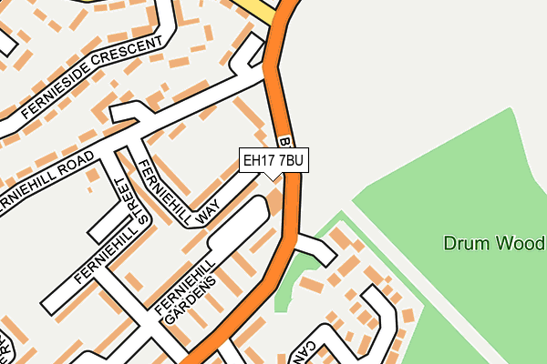 EH17 7BU map - OS OpenMap – Local (Ordnance Survey)