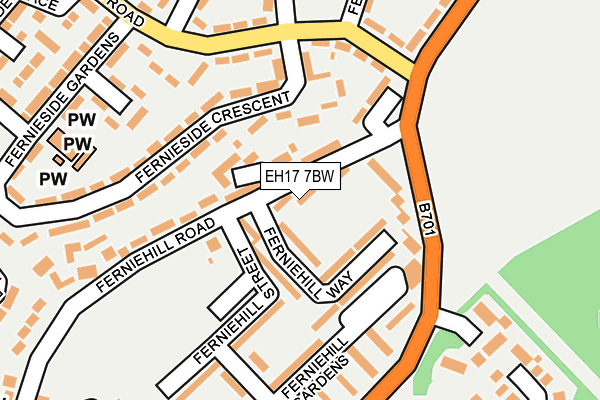 EH17 7BW map - OS OpenMap – Local (Ordnance Survey)