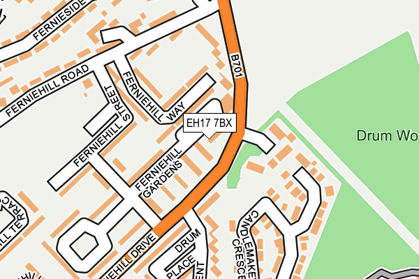 EH17 7BX map - OS OpenMap – Local (Ordnance Survey)