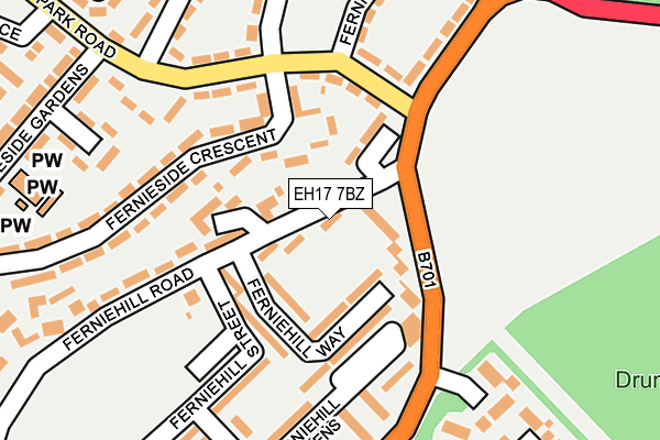 EH17 7BZ map - OS OpenMap – Local (Ordnance Survey)