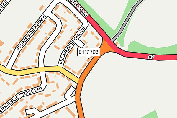 EH17 7DB map - OS OpenMap – Local (Ordnance Survey)