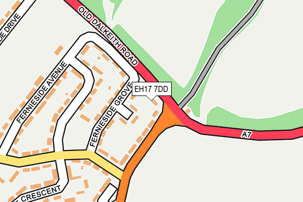 EH17 7DD map - OS OpenMap – Local (Ordnance Survey)