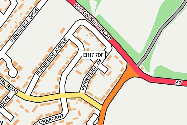 EH17 7DF map - OS OpenMap – Local (Ordnance Survey)