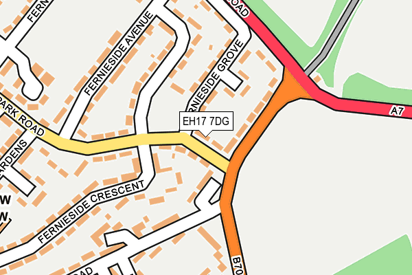 EH17 7DG map - OS OpenMap – Local (Ordnance Survey)