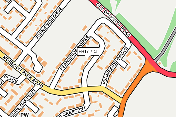 EH17 7DJ map - OS OpenMap – Local (Ordnance Survey)