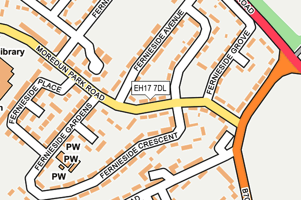 EH17 7DL map - OS OpenMap – Local (Ordnance Survey)