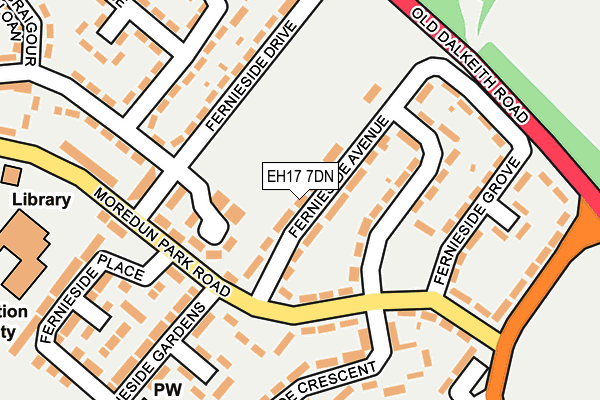 EH17 7DN map - OS OpenMap – Local (Ordnance Survey)