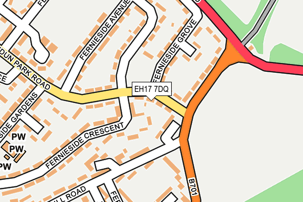 EH17 7DQ map - OS OpenMap – Local (Ordnance Survey)