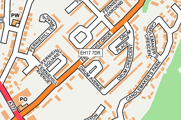 EH17 7DR map - OS OpenMap – Local (Ordnance Survey)