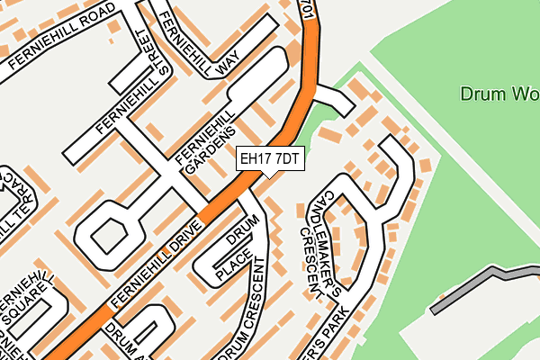 EH17 7DT map - OS OpenMap – Local (Ordnance Survey)