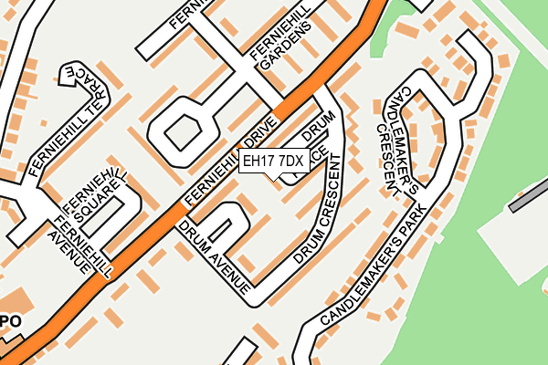 EH17 7DX map - OS OpenMap – Local (Ordnance Survey)